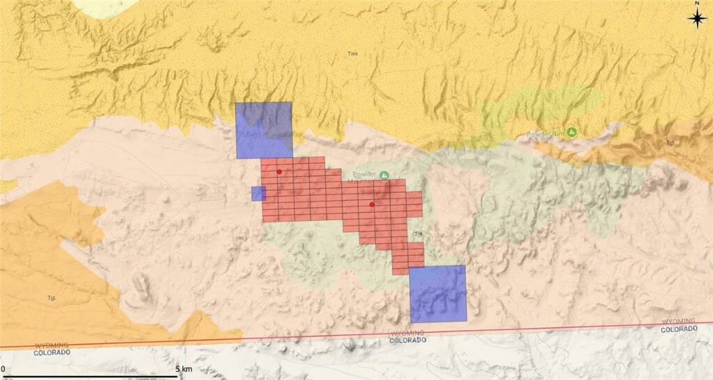 Wyoming Uranium Claims — Topographic Map